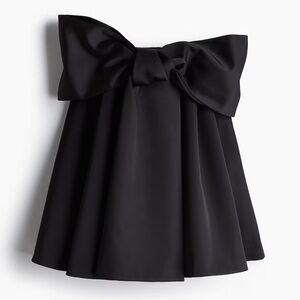 NWT! H&M (Premium) Bow-Front Satin Mini Dress